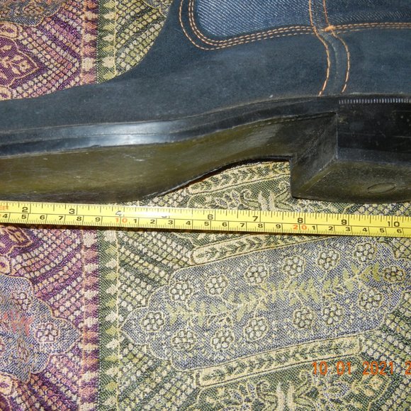 Vintage Western Boho Chic Hippie Suede & Denim Boots sz 8D(wmbt9) main image 6
